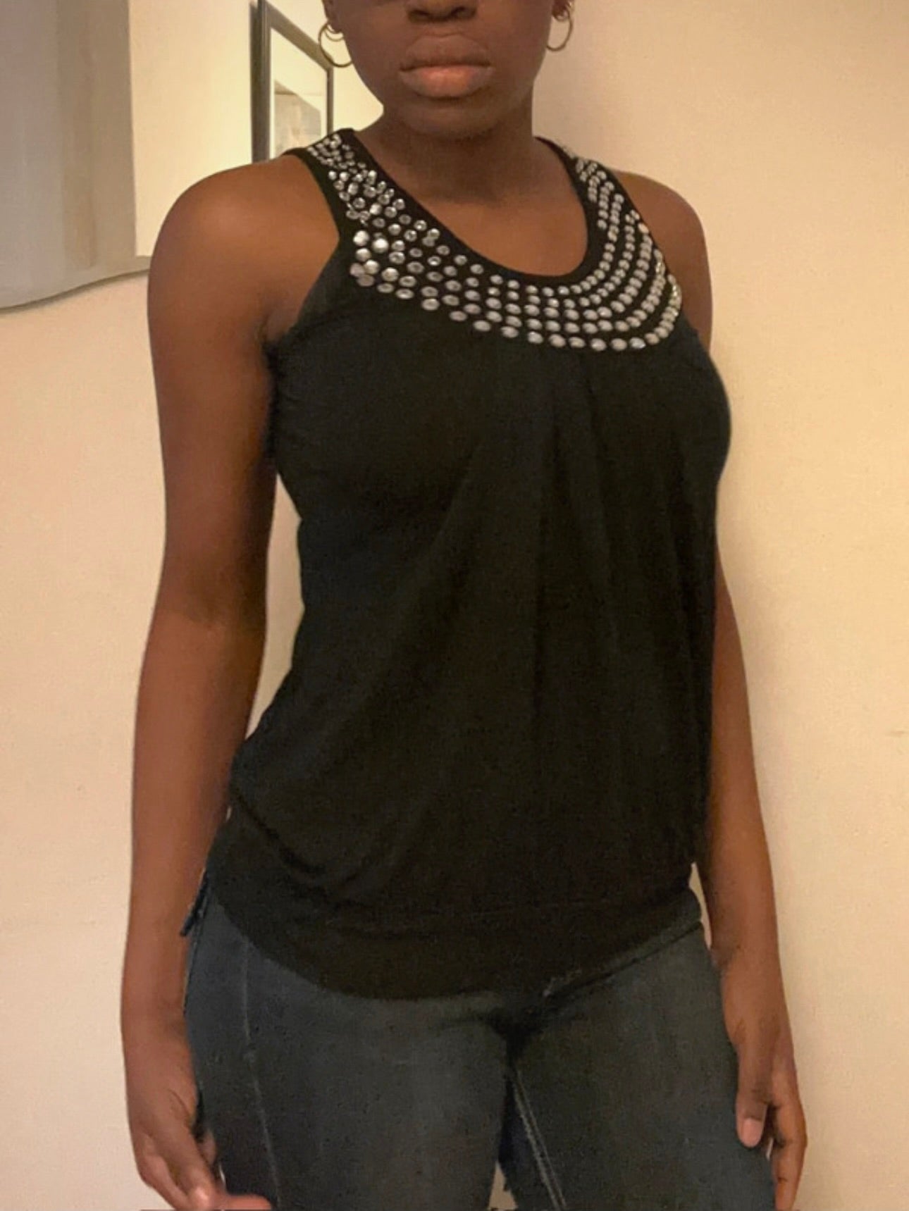 christian dior vintage tank top with rhinestones