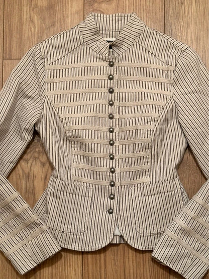 vintage striped military jacket 2000s napoleon jacket