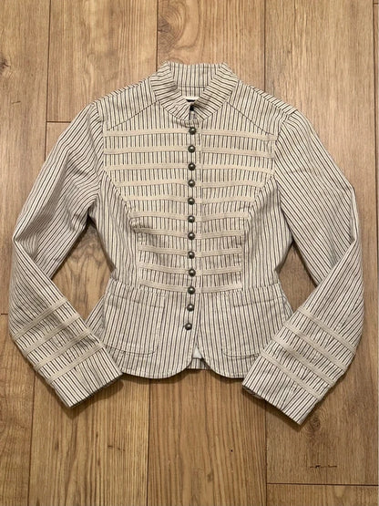 vintage striped military jacket 2000s napoleon jacket