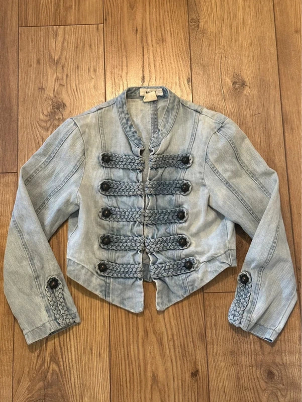 vintage denim napoleon military jacket