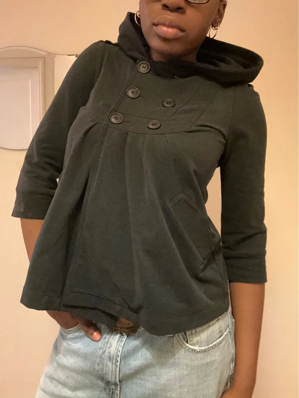 vintage 2000s roxy peacoat hoodie jacket