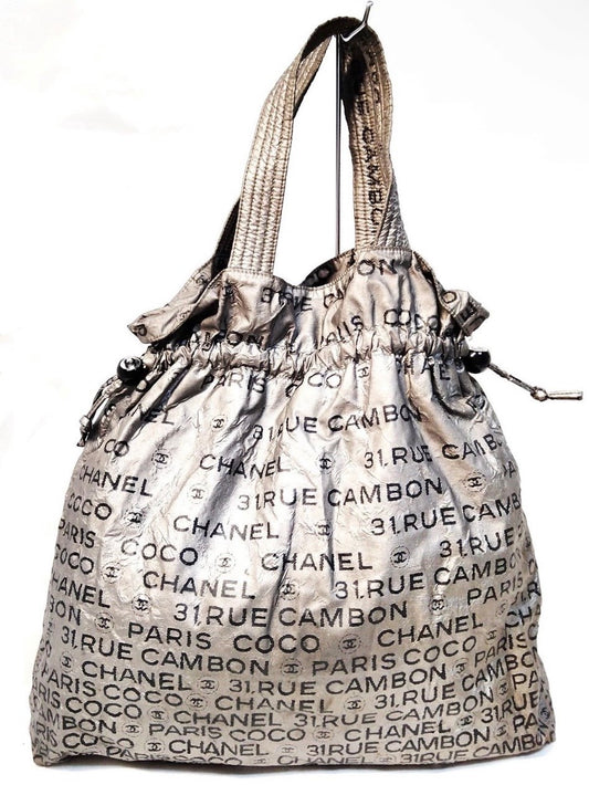 swag metallic 2000s chanel rue cambon oversized tote
