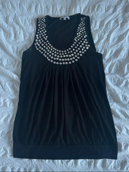 christian dior vintage tank top with rhinestones