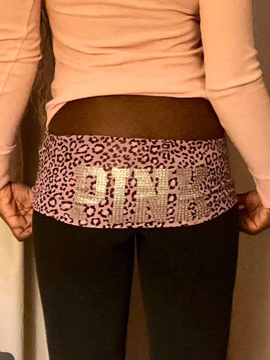 2000s vintage foldover flared mcbling VS PINK leggings