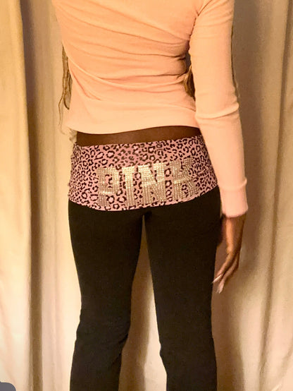 2000s vintage foldover flared mcbling VS PINK leggings