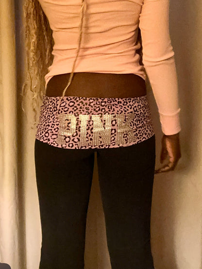 2000s vintage foldover flared mcbling VS PINK leggings