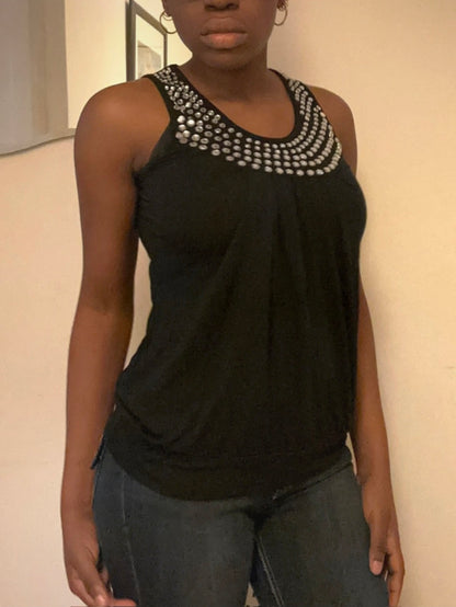 christian dior vintage tank top with rhinestones