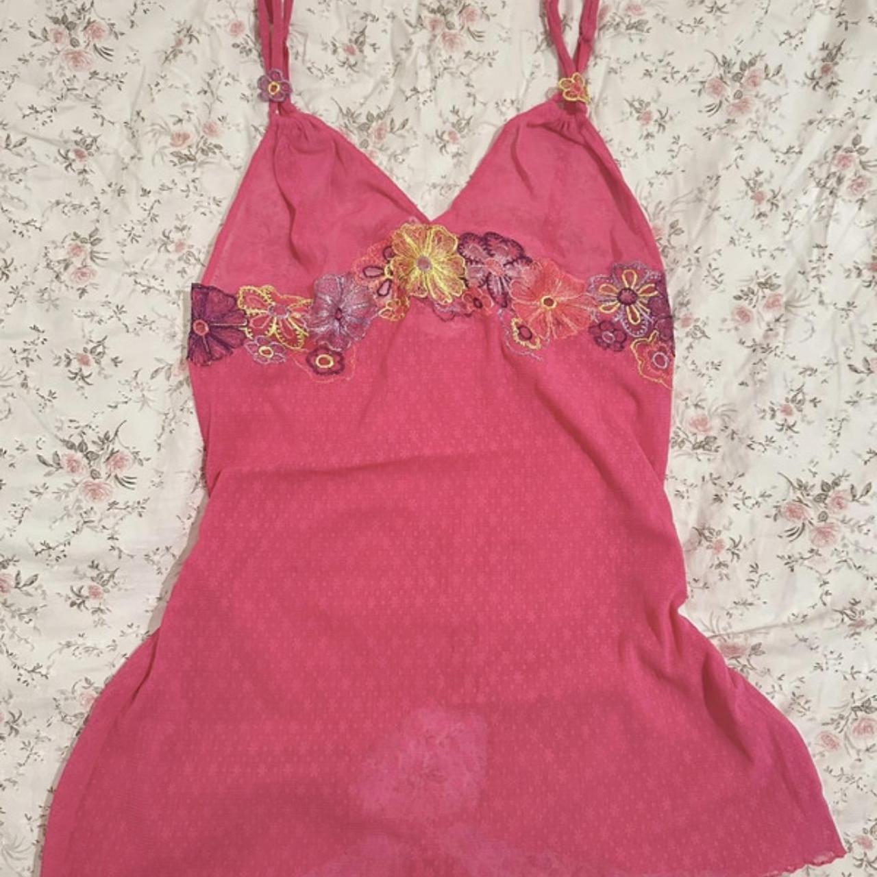 vintage y2k victoria’s secret mesh floral cami s