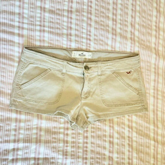 y2k hollister beige vintage low-rise shorts