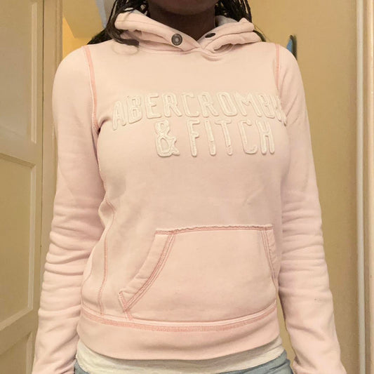 vintage 2000s abercrombie slim fit baby pink hoodie