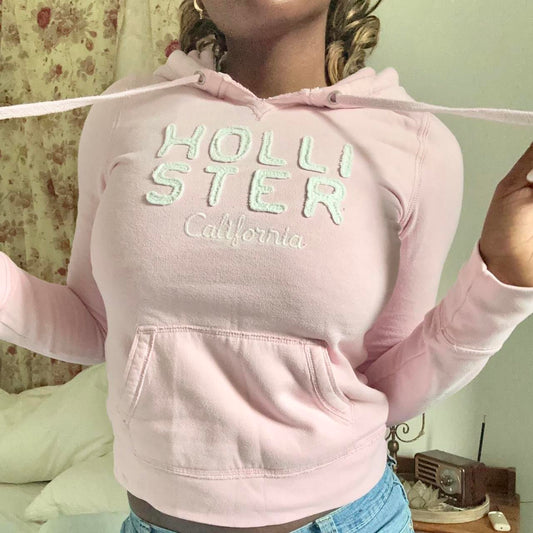 vintage 2000s abercrombie slim fit baby pink hoodie