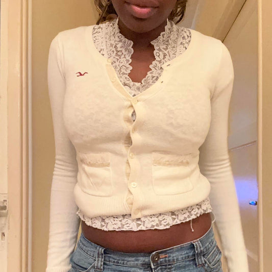 vintage y2k hollister lace cardigan