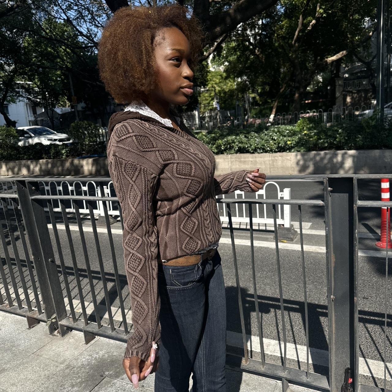 vintage 2000s polo jeans ralph lauren hooded cable knit cardigan