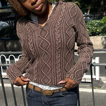 vintage 2000s polo jeans ralph lauren hooded cable knit cardigan