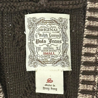 vintage 2000s polo jeans ralph lauren hooded cable knit cardigan