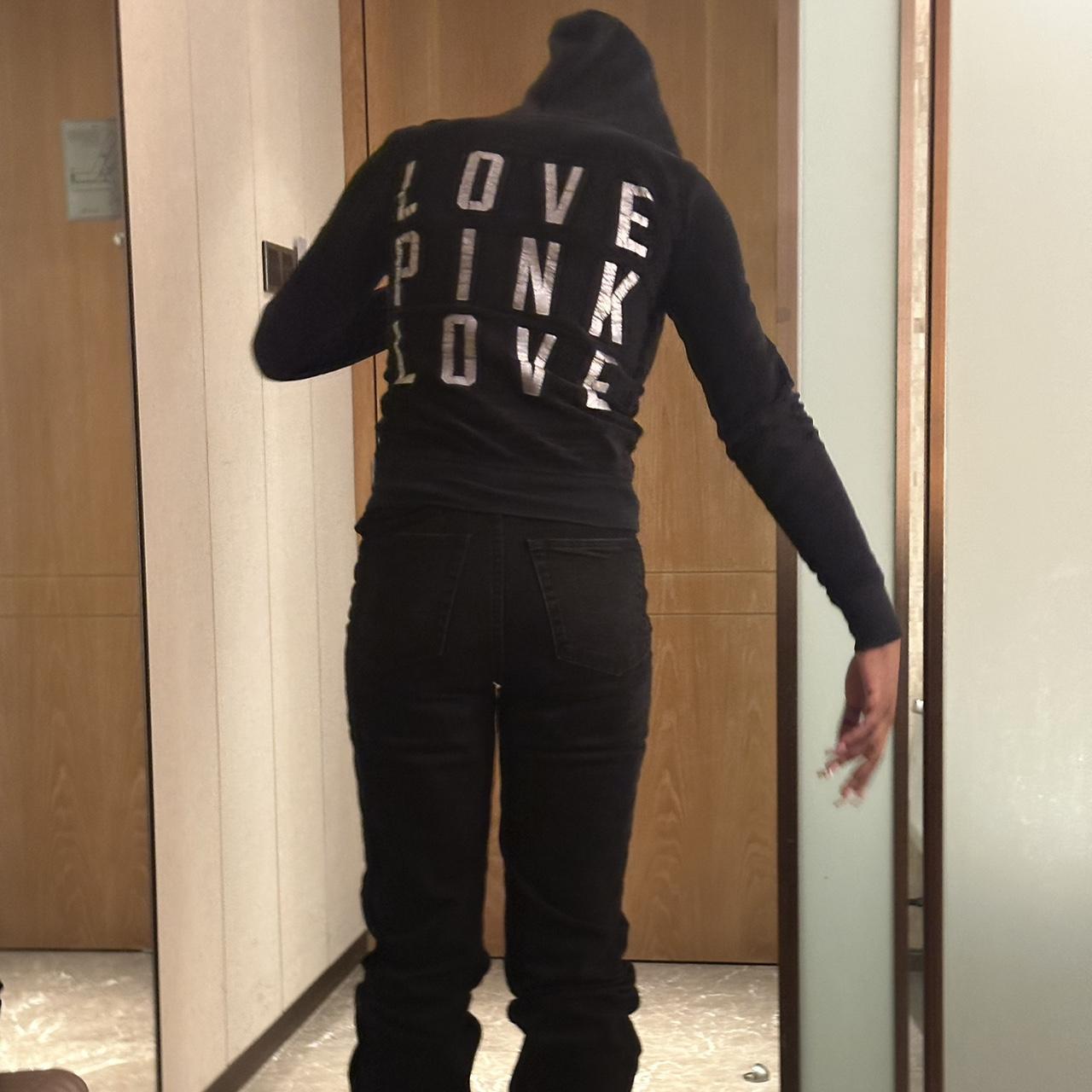 vintage y2k velour “love pink” block-letter hoodie