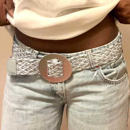 vintage 2000s blue woven belt