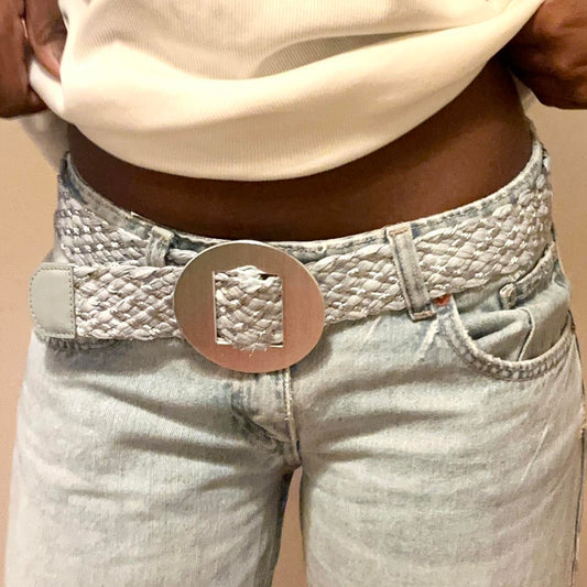 vintage 2000s blue woven belt