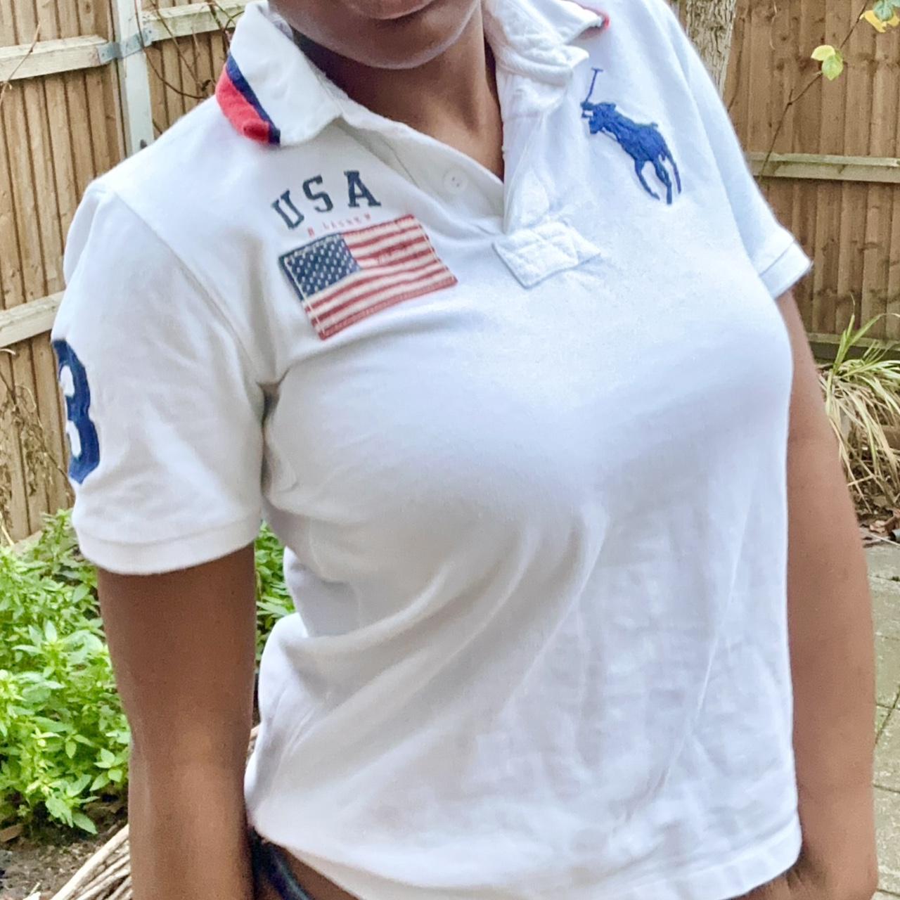 vintage 2000s ralph lauren usa big logo polo