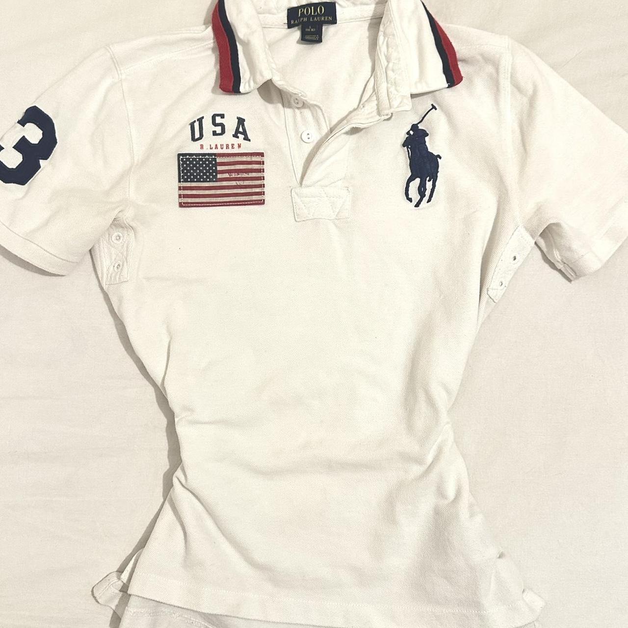 vintage 2000s ralph lauren usa big logo polo